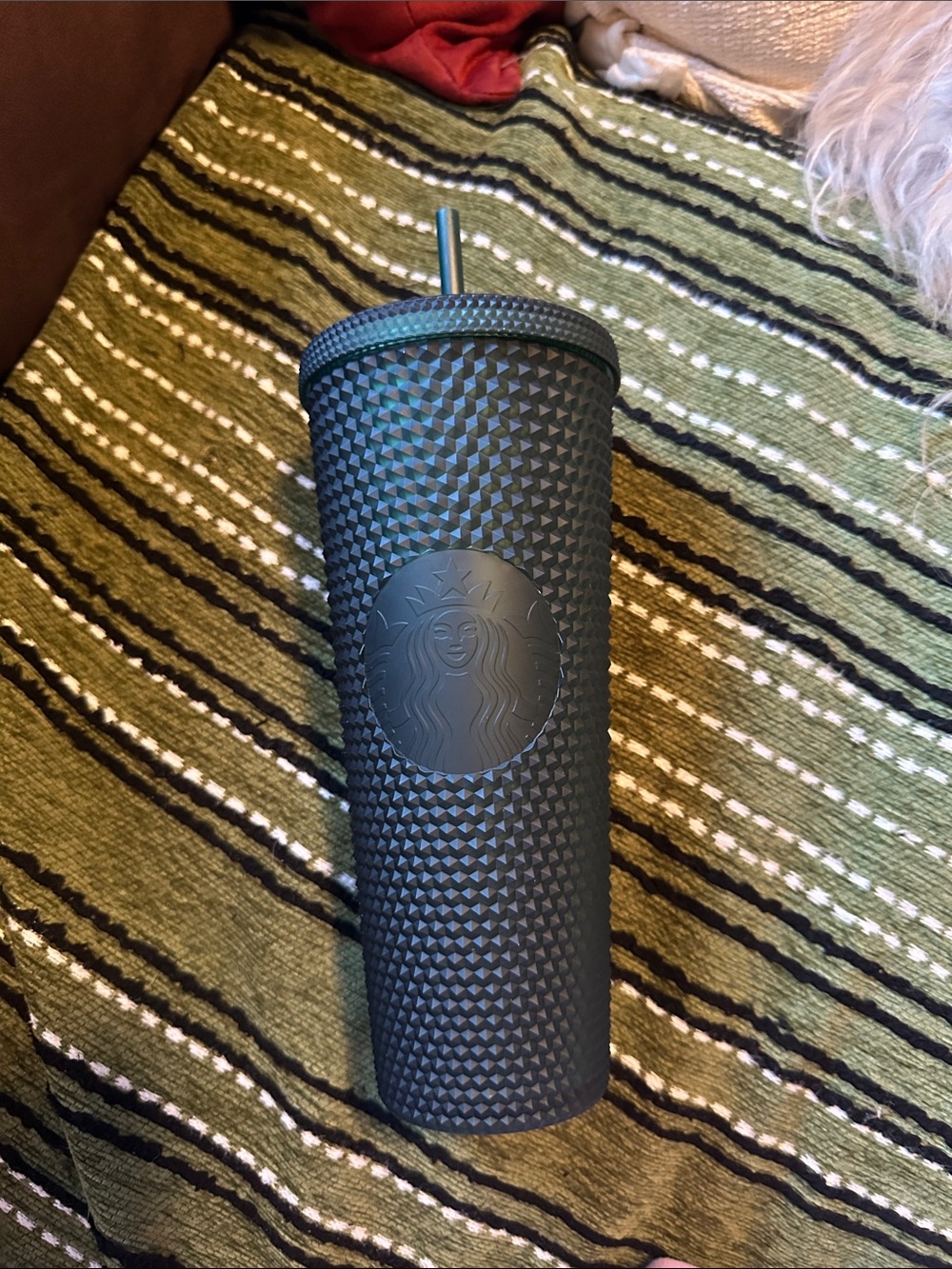 Starbucks 24oz dark green matte studded tumbler